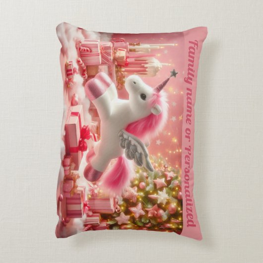 Familienname oder Personalisierte Weihnachtszeit Dekokissen (Rückseite(Vertikal))