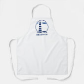 Familienname oder Text Lighthouse White Navy Blue Schürze (Vorderseite)