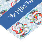 Familienname oder Text Snowman Weihnachten Großer Tischläufer (Ecke)