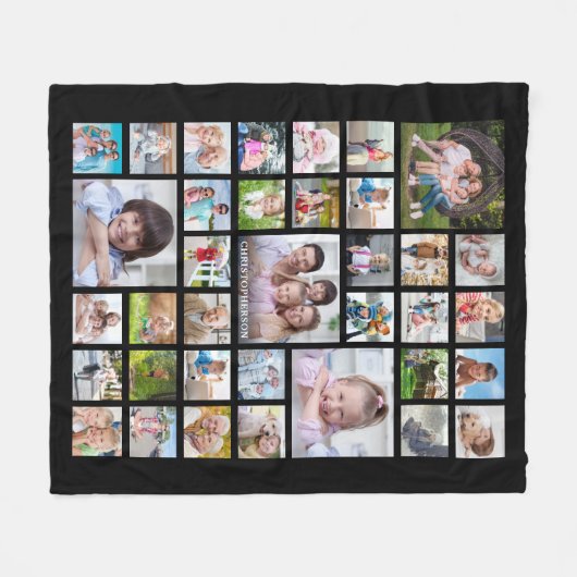 Familienname oder Titel Schwarz Fleecedecke (Vorderseite (Horizontal))