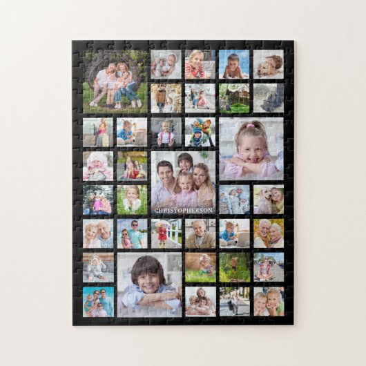 Familienname oder Titel Schwarz Puzzle (Vertikal)