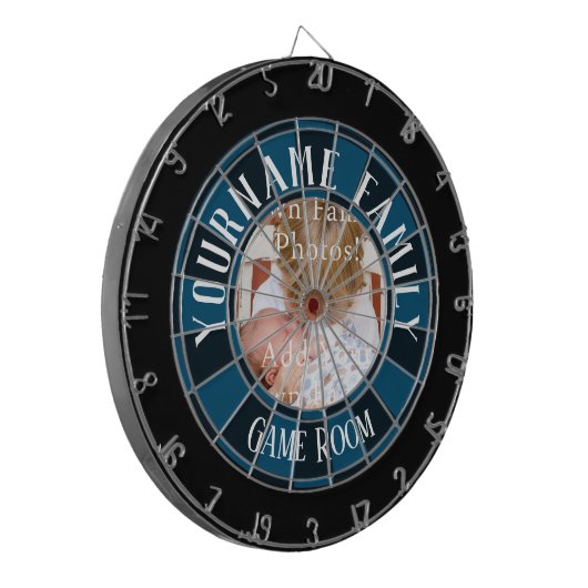 Familienname One Foto Game Room Dartscheibe (Vorderseite Links)