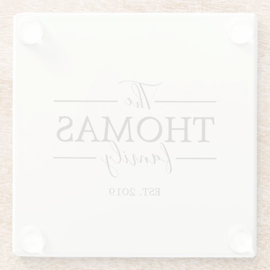 Familienname Personalisiert Nachname Untersetzer H (Rückseite)