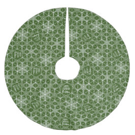 Familienname Personalisierter Schneeflockenbaum-Ro Polyester Weihnachtsbaumdecke