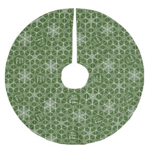 Familienname Personalisierter Schneeflockenbaum-Ro Polyester Weihnachtsbaumdecke