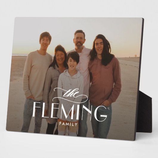 Familienname Personalisiertes Foto Desktop Plaque Fotoplatte (Seite)