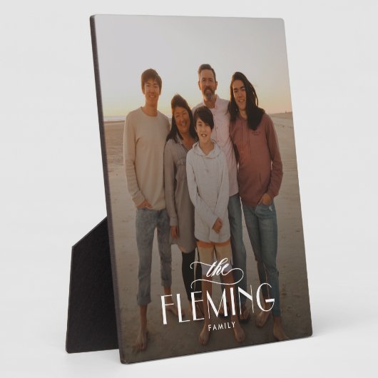 Familienname Personalisiertes Foto Desktop Plaque Fotoplatte (Seite)