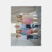 Familienname Personalisiertes Foto schwarz Fleecedecke (Vorderseite)