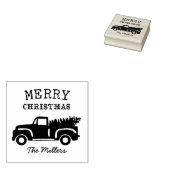 Familienname Pine Tree Truck Weihnachten Gummistempel (Stempel)