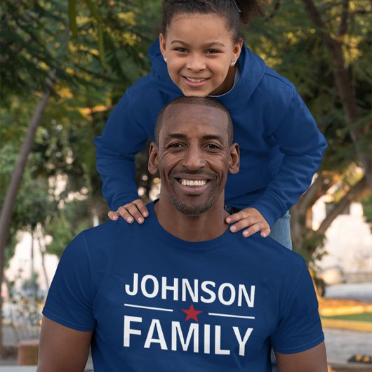 Familienname politischer Bannerstil dunkel T-Shirt