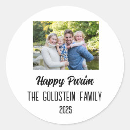 Familienname Purim Foto Kostüm Familienname Quadratischer Aufkleber