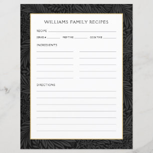 Familienname-Rezeptorseite Vintage schwarze Blum