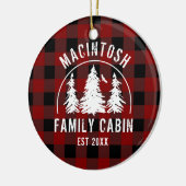 Familienname Rot Buffalo Kariert Keramik Ornament (Links)