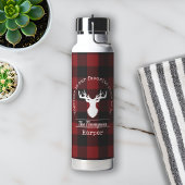 Familienname Rot und Black Buffalo Kariert Trinkflasche