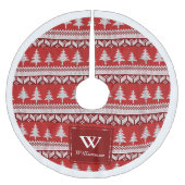 Familienname Rote und Weiße Nordische Alpenstreben Polyester Weihnachtsbaumdecke (Vorderseite)