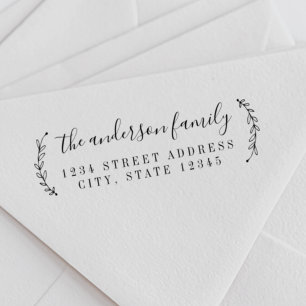 Familienname Rücksendeadresse in botanischer Kalli Gummistempel