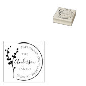Familienname Rücksendeadresse rundes Logo Selbstfa Gummistempel (Stempel)