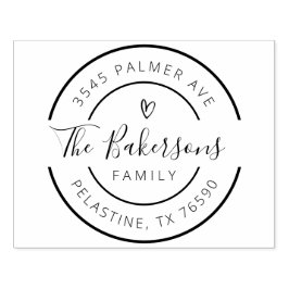 Familienname Rücksendeadresse rundes Logo Selbstfa Gummistempel