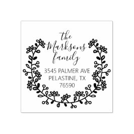 Familienname Rücksendeadresse rundes Logo Selbstfa Gummistempel