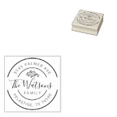 Familienname Rücksendeadresse rundes Logo Selbstfa Gummistempel (Stempel)