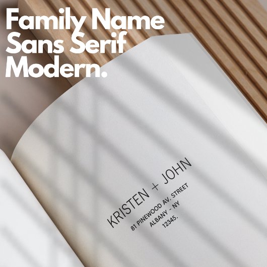 Familienname Rücksendeadresse Sans Serif Moderne Permastempel