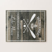 Familienname | Ruder und Anker Personalisiert Puzzle (Horizontal)