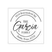 Familienname Runde Rücksendeadresse Gummistempel (Prägung)