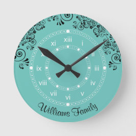 Familienname Runde Wanduhr