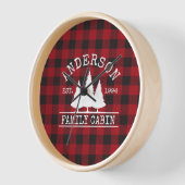 Familienname Rustic Red Buffalo Kariert Uhr (Winkel)