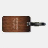 Familienname Rustic Wood Print Personalisiert Gepäckanhänger (Rückseite horizontal)