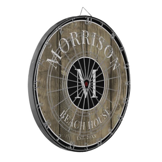 Familienname Rustikales Holz Dartscheibe (Vorderseite Links)