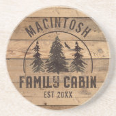 Familienname Rustikales Holz Personalisiert Getränkeuntersetzer (Vorne)
