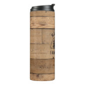 Familienname Rustikales Holz Personalisiert Thermosbecher (Nach links gedreht)