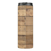 Familienname Rustikales Holz Personalisiert Thermosbecher (Rückseite)