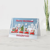 Familienname Santa & Elf Zug Weihnachten hinzufüge Karte (Vorderseite)