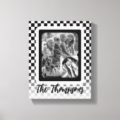 Familienname Schwarz/Weiß-FotoCollage Leinwanddruck (Vorderseite)