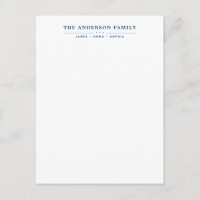 Familienname Skript Navy Blau Typografie