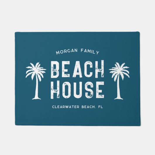 Familienname Sommerferien Beach House Fußmatte (Vorderseite)