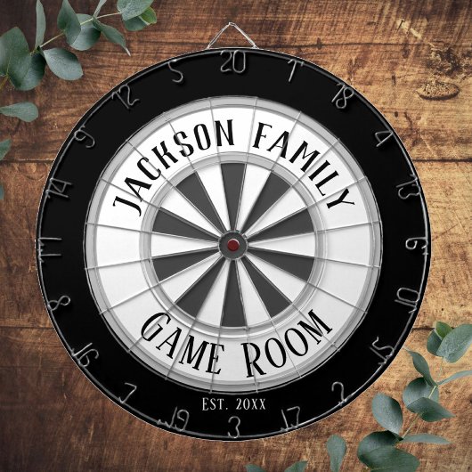 Familienname Spielzimmer Weiß Dartscheibe