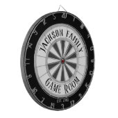 Familienname Spielzimmer Weiß Dartscheibe (Vorderseite Links)