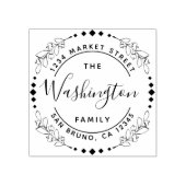 Familienname | Stilvolle, florale Rundrundung der  Gummistempel (Prägung)