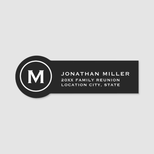 Familienname-Tag Wiedersehen Namensschild (Vorderseite)