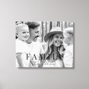 Familienname Typografie B/W Portrait Grosses Leinwanddruck