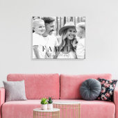 Familienname Typografie B/W Portrait Grosses Leinwanddruck (Insitu (Wohnzimmer))