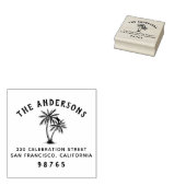 Familienname Typografie Palm Trees Rücksendeadress Gummistempel (Stempel)