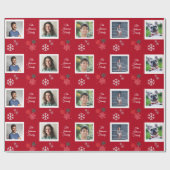 Familienname und 5 Foto Weihnachtsfest für Haustie Geschenkpapier (Flach)