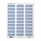 Familienname und Adresse Mit Monogramm staubblau (Vorne)