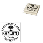 Familienname und Adresse mit Tree Motif Gummistempel (Stempel)
