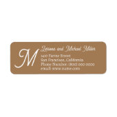 Familienname und Anschrift Mit Monogramm hell brau (Vorne)