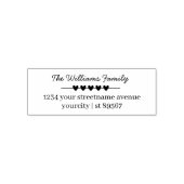 Familienname und einfache Herz-Rücksendeadresse Permastempel (Design)